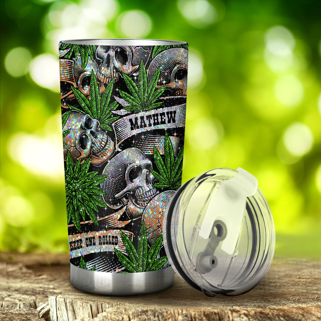 Bling Bling Skull Cannabis - Personalized Weed Tumbler