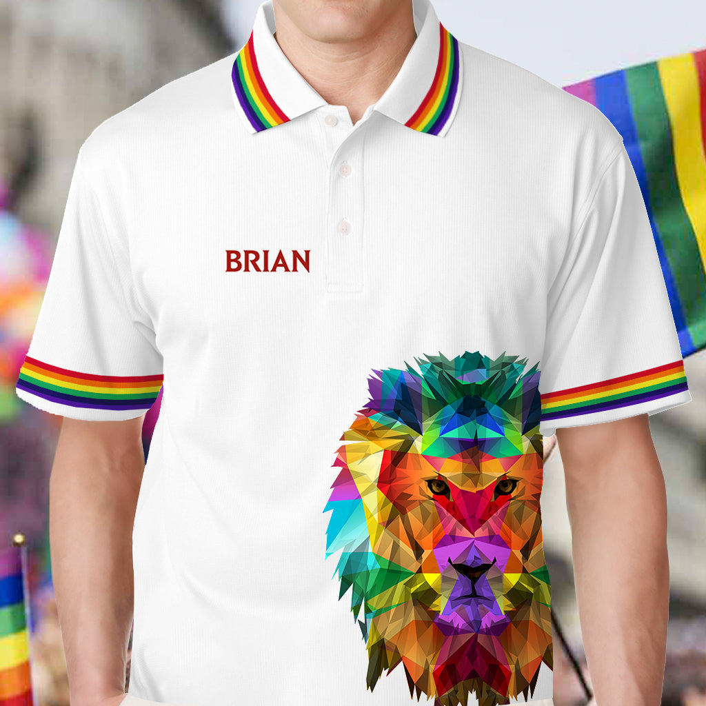 LGBT Pride Month Lion This Is Me - Personalized LGBT Support Polo Shirt