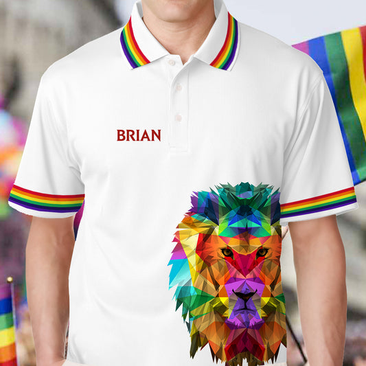 LGBT Pride Month Lion This Is Me - Personalized LGBT Support Polo Shirt
