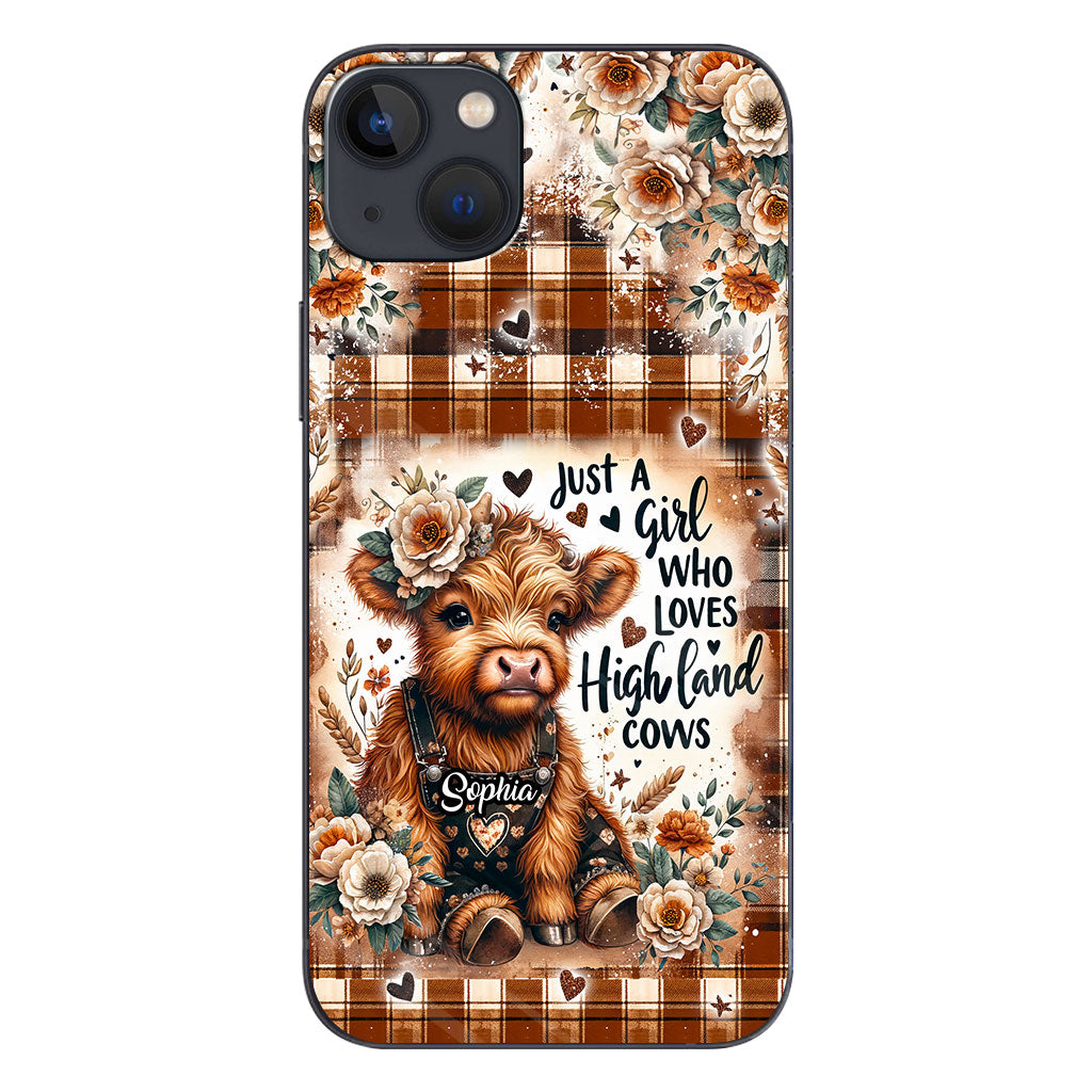 Jut A Girl Who Loves Highland Cow - Personalized Phone Case
