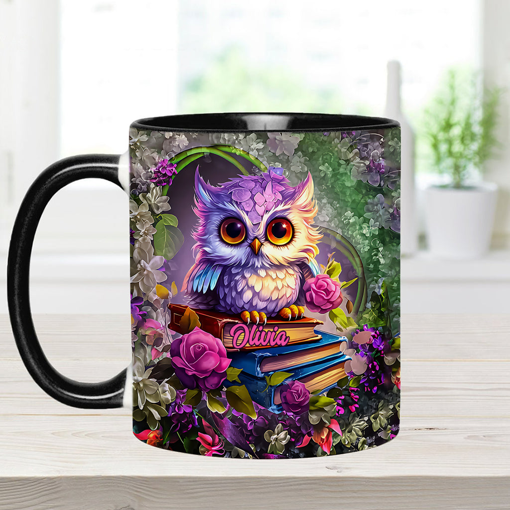 Beautiful Owl Book Lovers - Personalized Book Accent Mug
