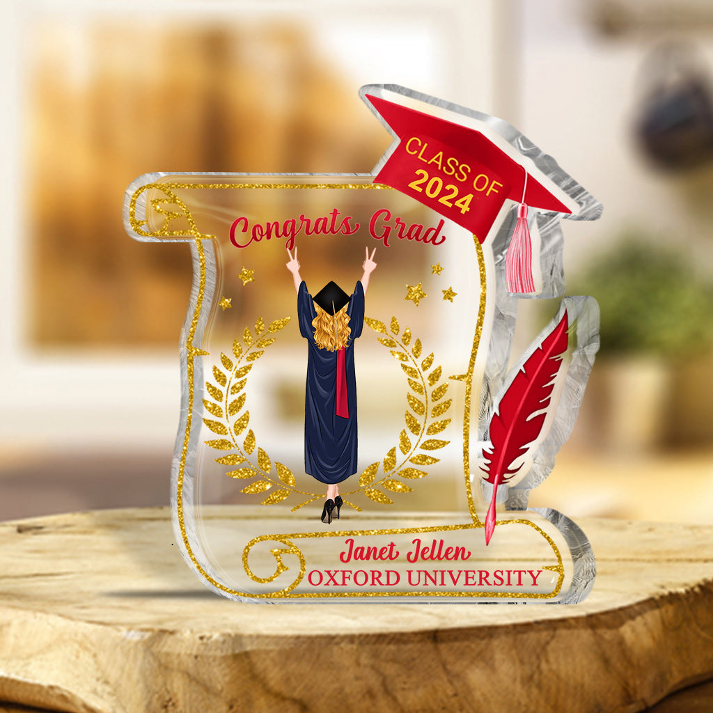 Congratulation Grad - Personalized Graduation Custom Shaped Acrylic Plaque