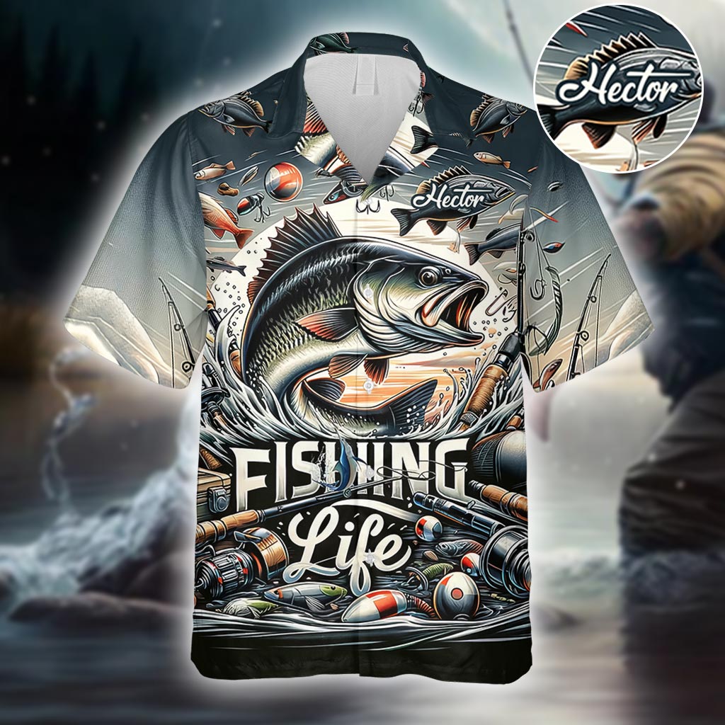 Fishing Life - Personalized Fishing Hawaiian Shirt