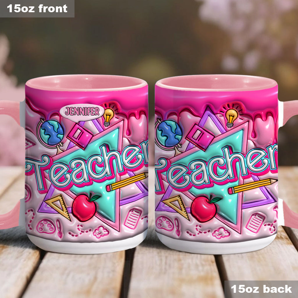 Pink Inflated - Personalized Teacher Accent Mug