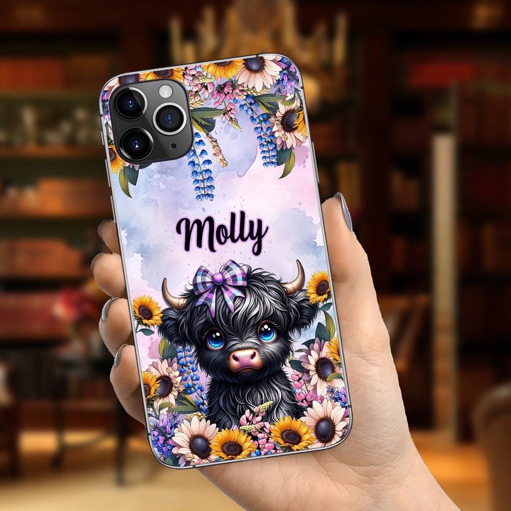 Cute Little Highland Cow - Personalized Phone Case