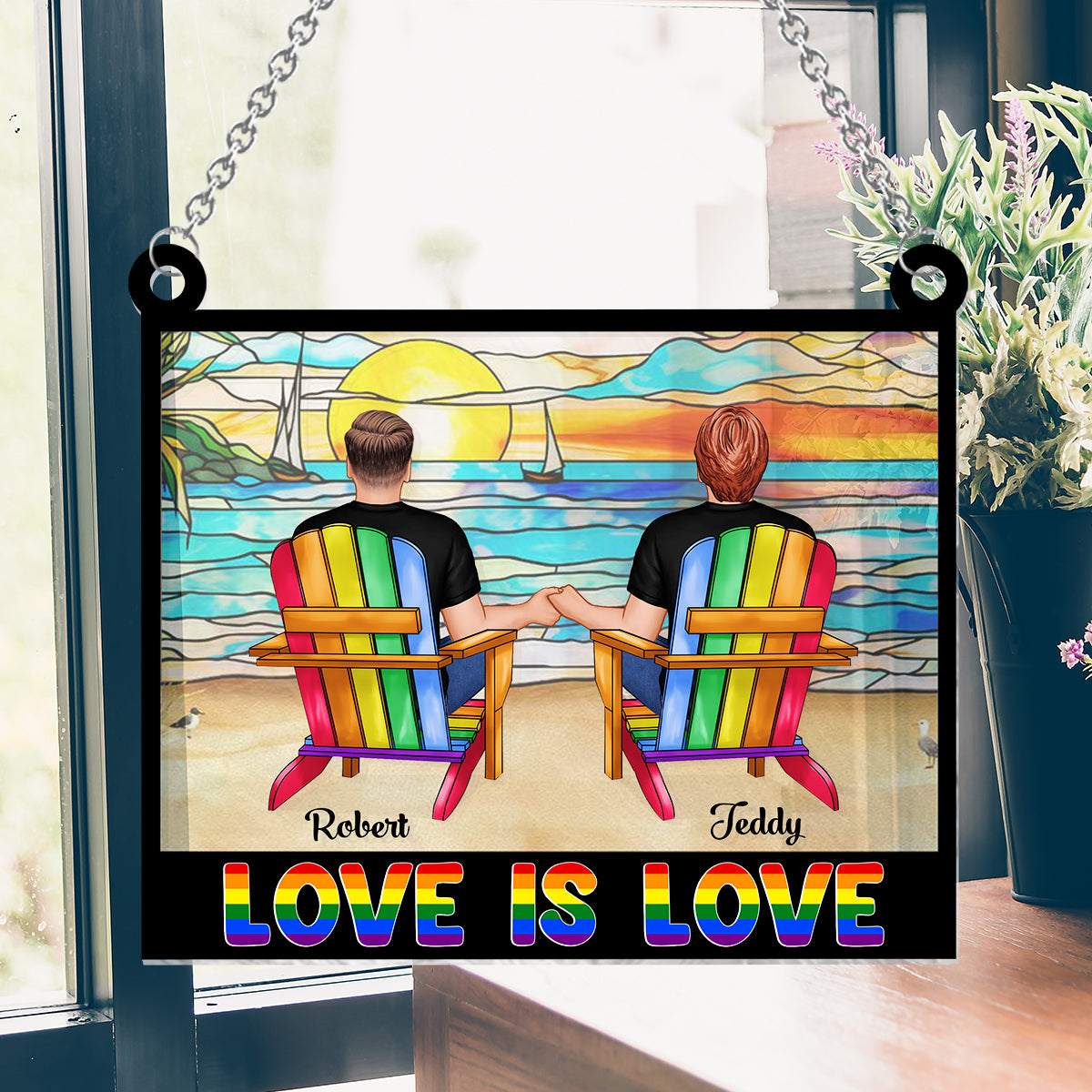 You Are My Missing Piece - Personalized LGBT Support Window Hanging Suncatcher Ornament