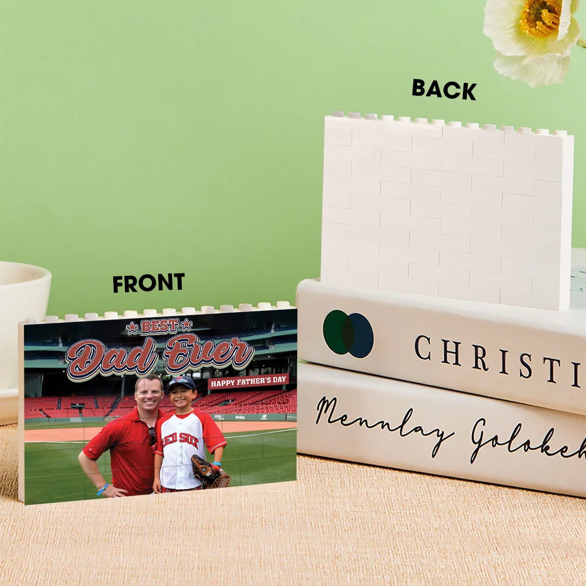 Best Dad Ever - Personalized Father One-sided Horizontal Rectangle Building Brick Blocks