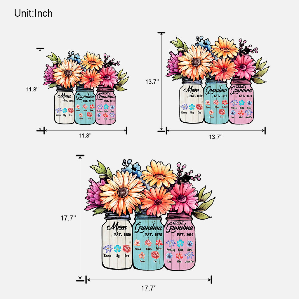 Mom Grandma Great Grandma - Personalized Grandma Custom Shaped Wood Sign