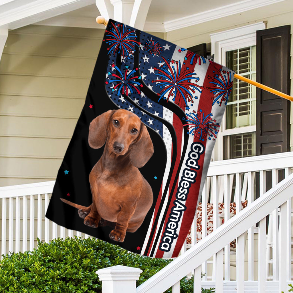 God Bless America - Personalized Dog House Flag