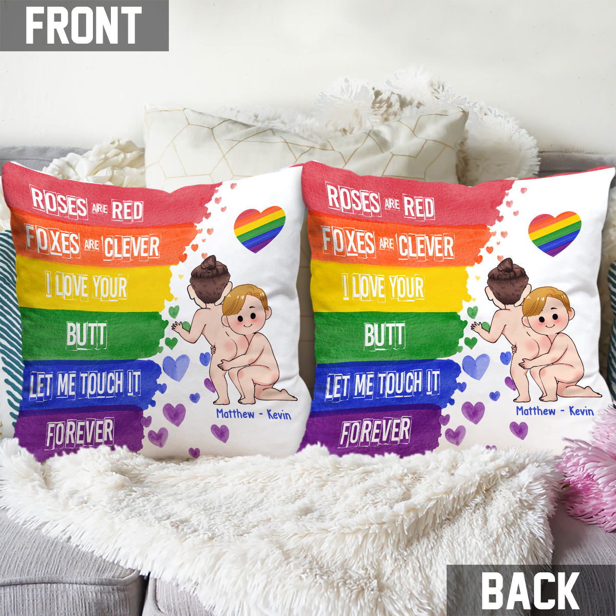 I Like Your Butt - Personalized LGBT Support Throw Pillow