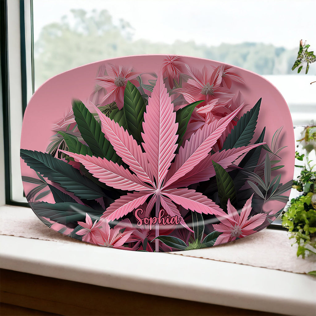 Pink Stoner Chick - Personalized Weed Plate