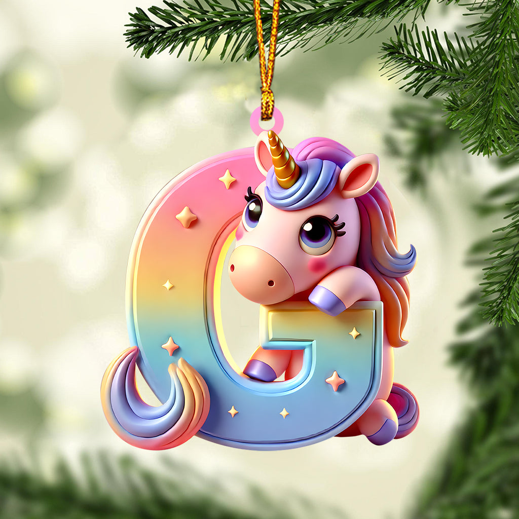 Cute Unicorn - Personalized Kid Ornament