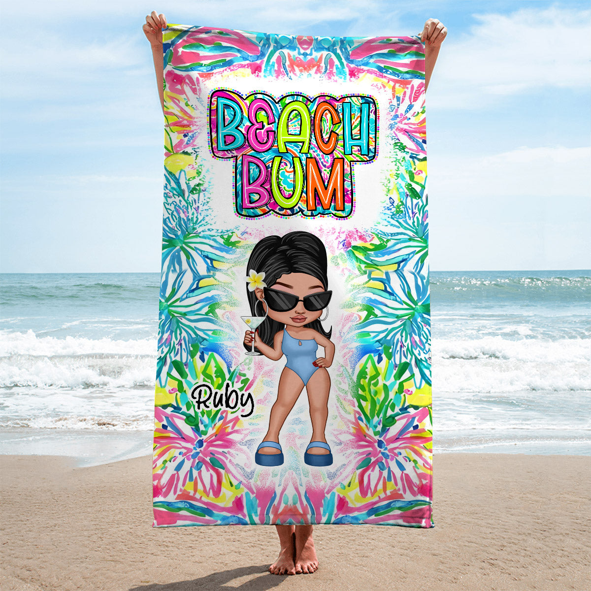 Beach Bum - Personalized Sea Lover Beach Towel