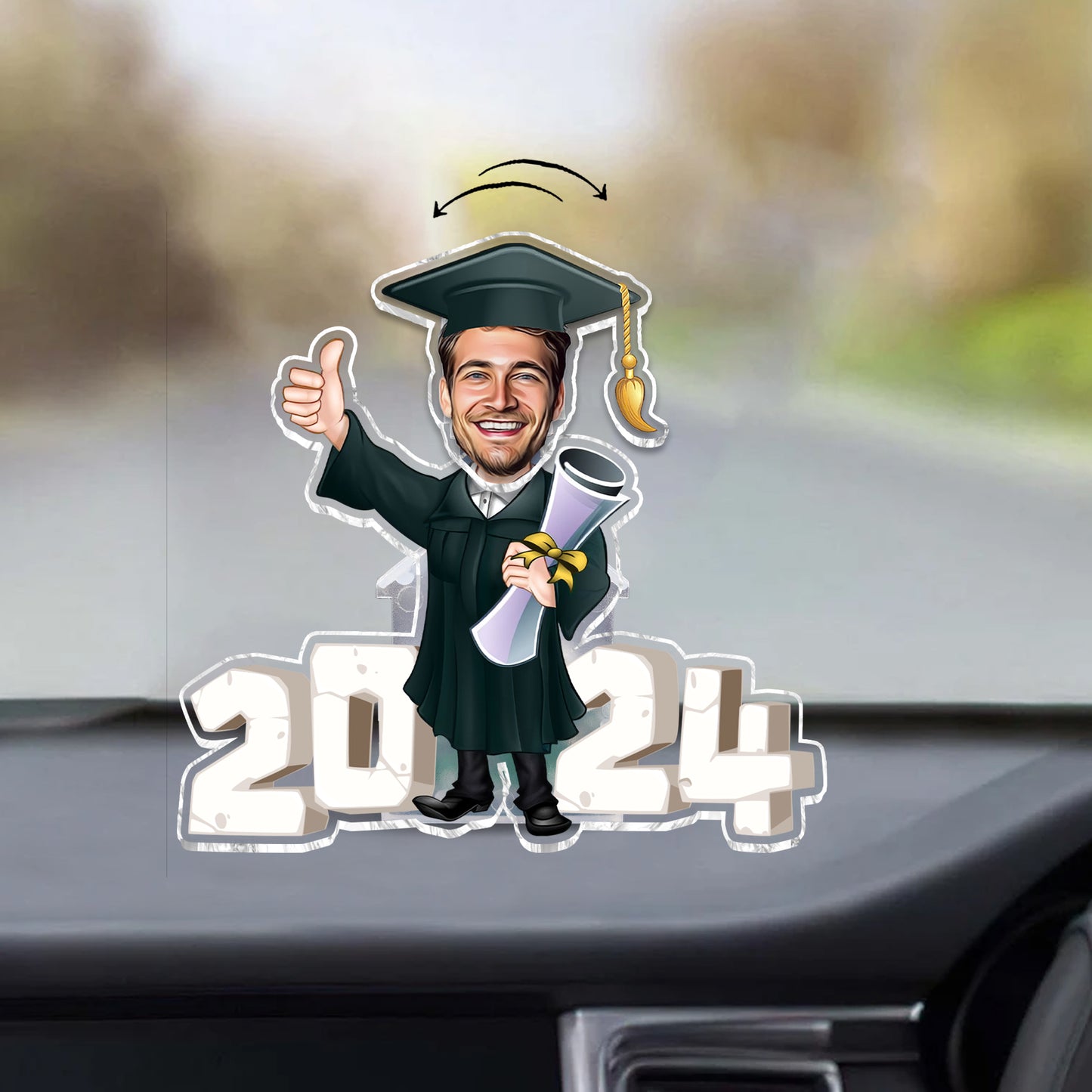 Funny Graduation Caricature - Personalized Graduation Custom Shaking Head