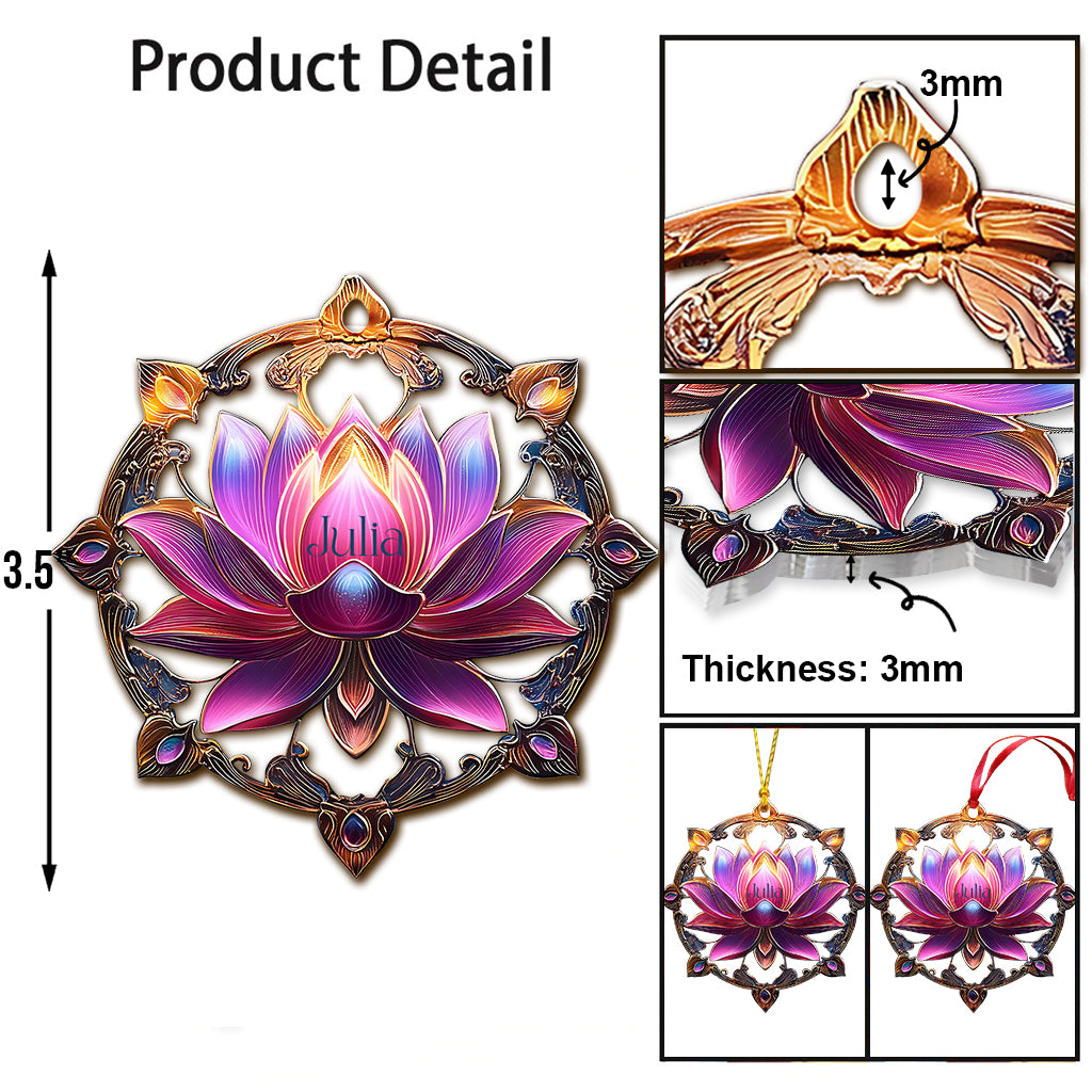 Beautiful Lotus - Personalized Yoga Ornament
