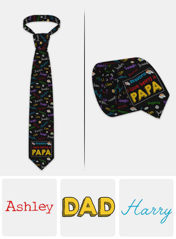 Reasons I Love Being A Grandpa - Personalized Grandpa Necktie