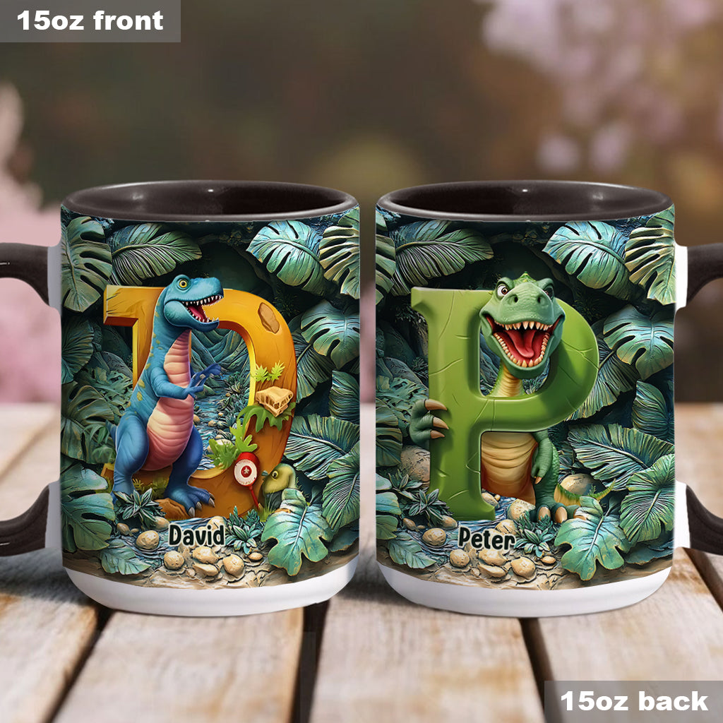 Dinosaur Letter - Personalized Kid Accent Mug