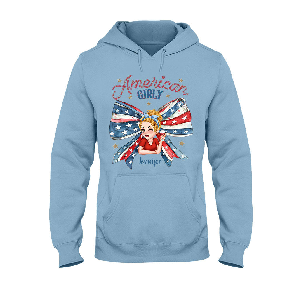 Coquette American Girl - Personalized Independence Day/ 4th of July T-shirt And Hoodie
