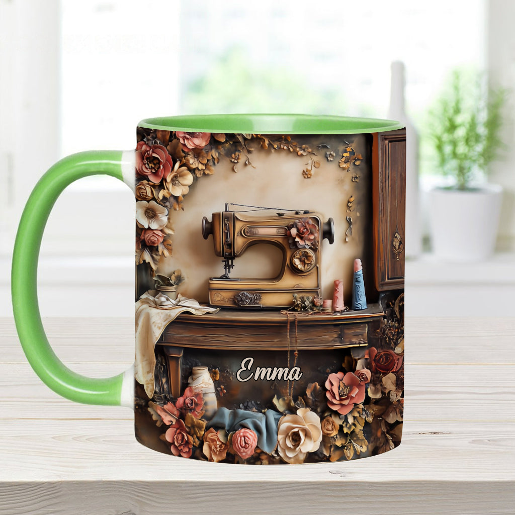 Beautiful Sewing Machine - Personalized Sewing Accent Mug