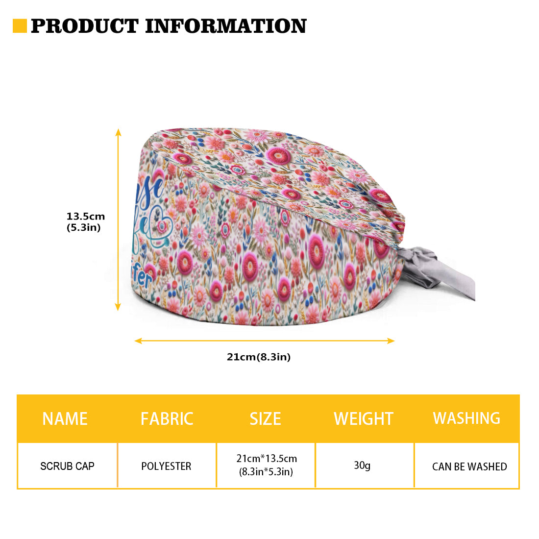 Nurse Life Floral Style - Personalized Nurse Scrub Cap