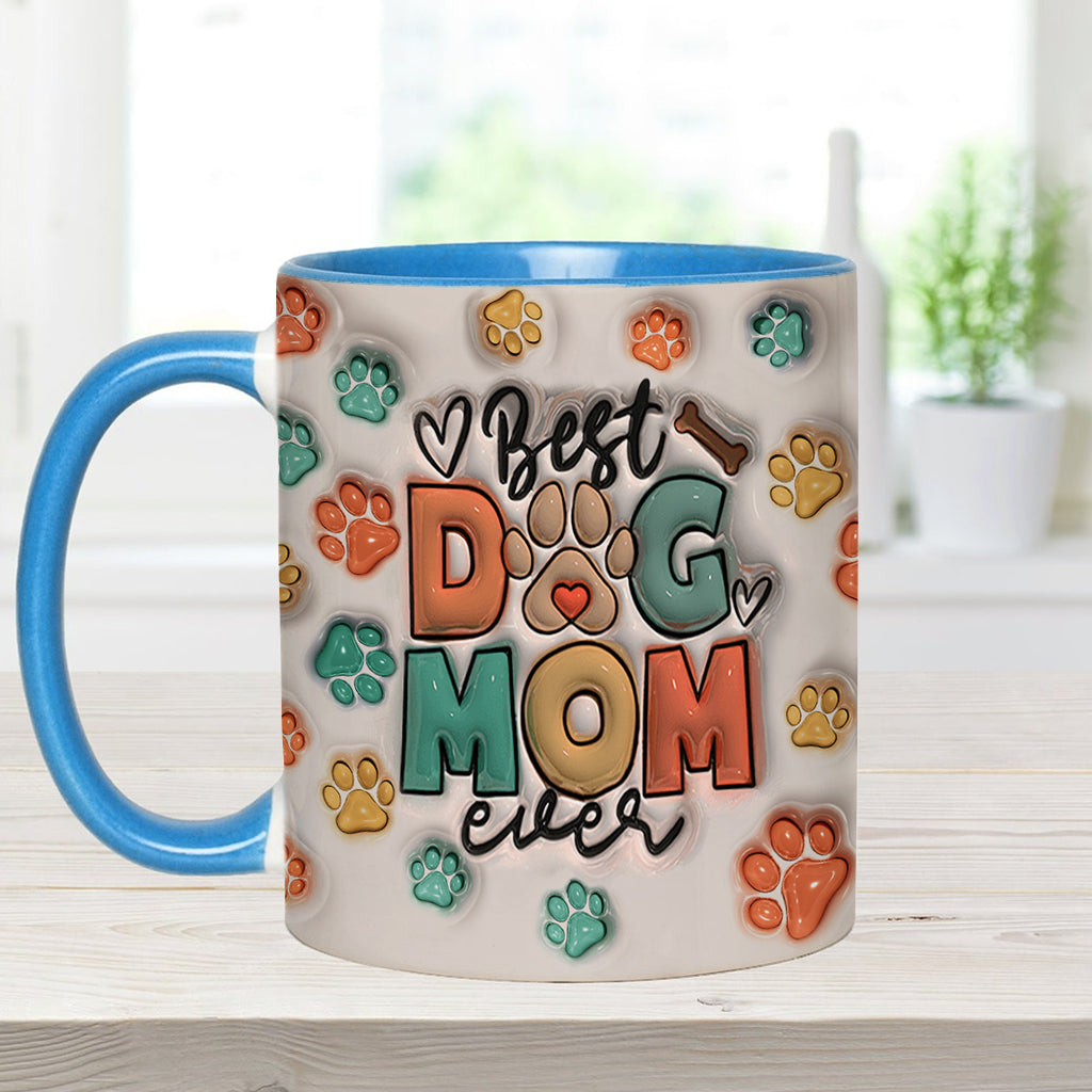 Best Dog Mom Ever - Personalized Dog Accent Mug