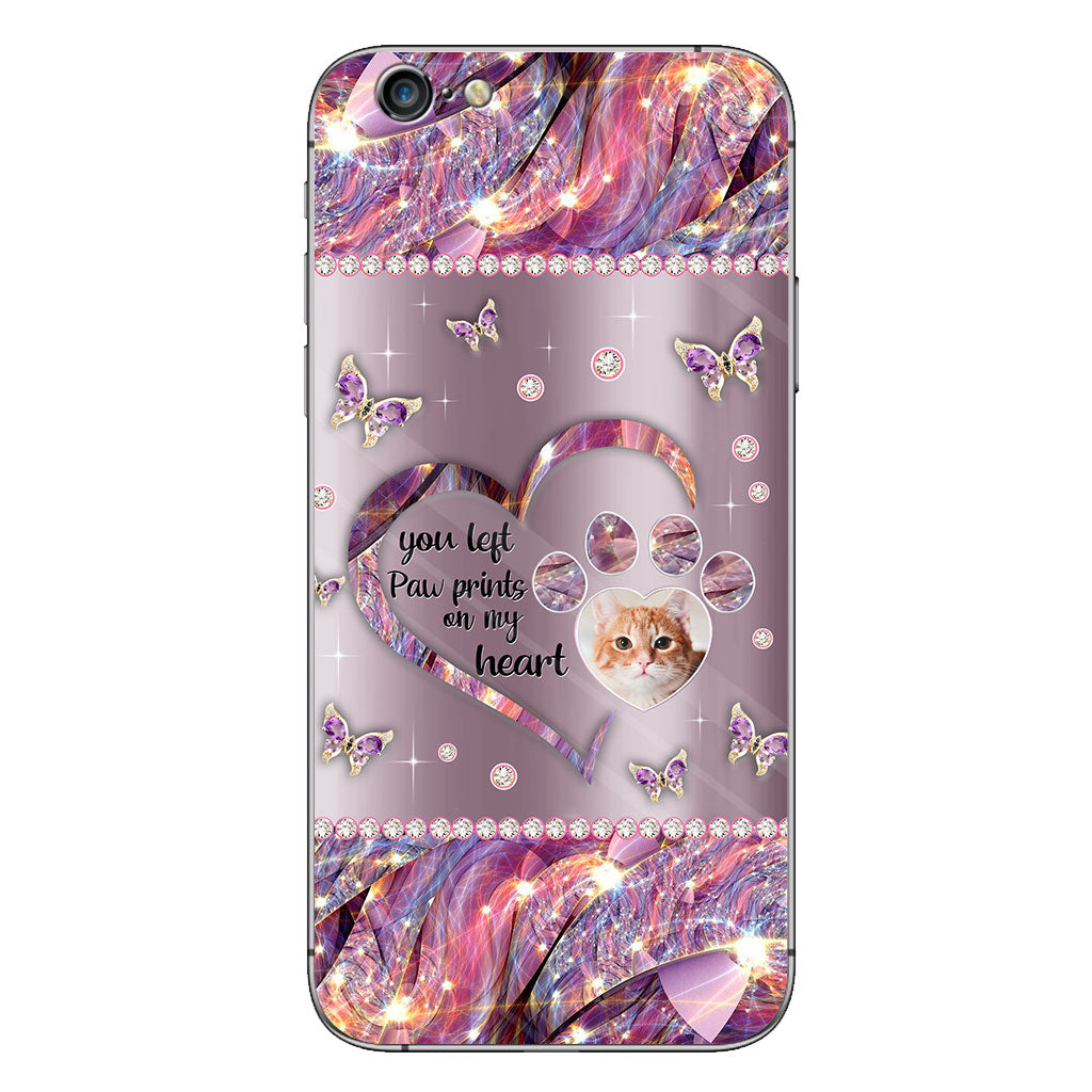 You Left Paw Prints In My Heart - Personalized Dog Phone Case
