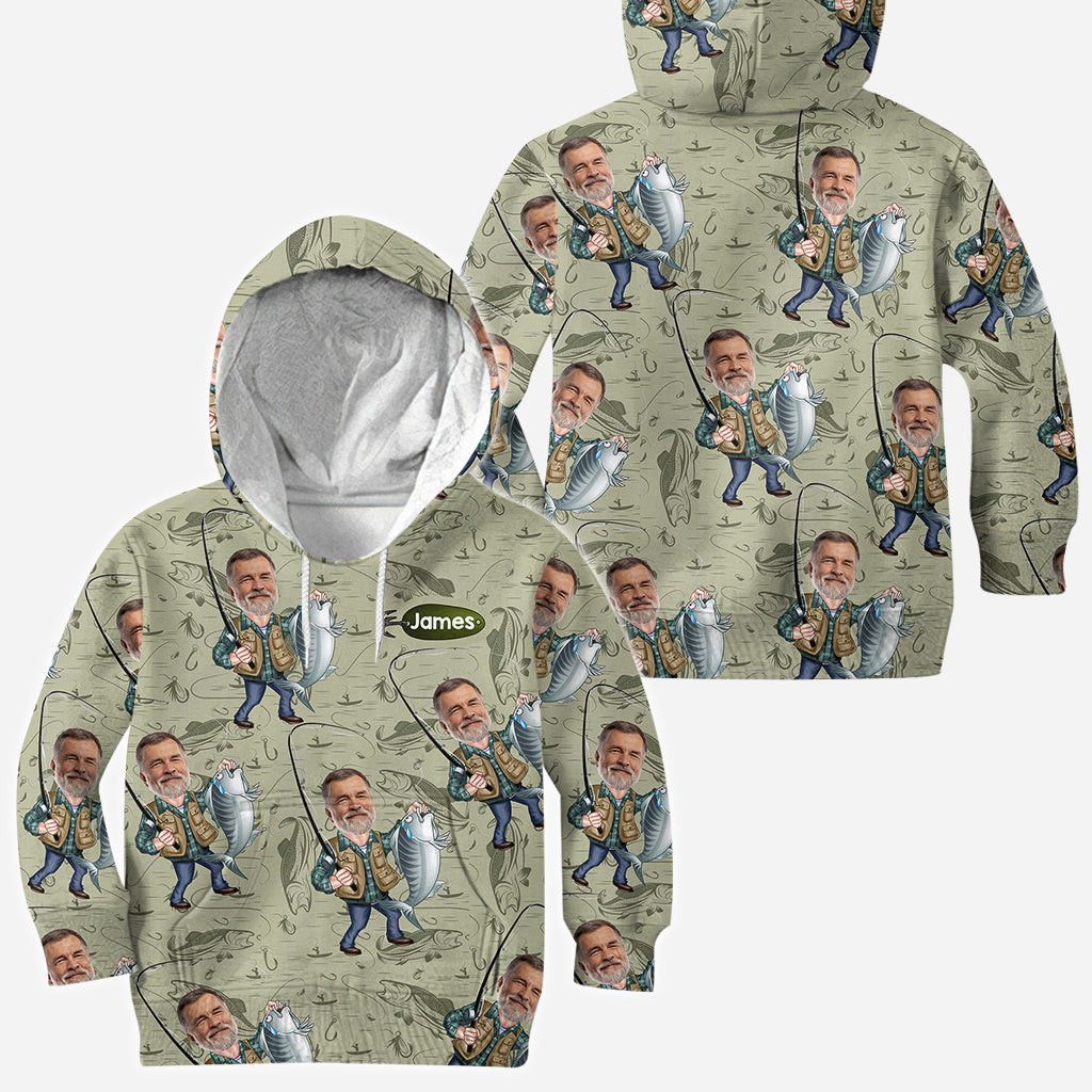 Funny Caricature Face - Personalized Fishing All Over Shirt