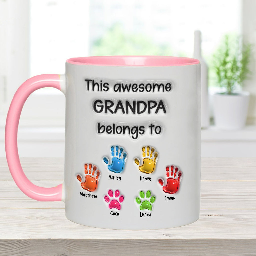 This Daddy Belongs to - Personalized Father Accent Mug