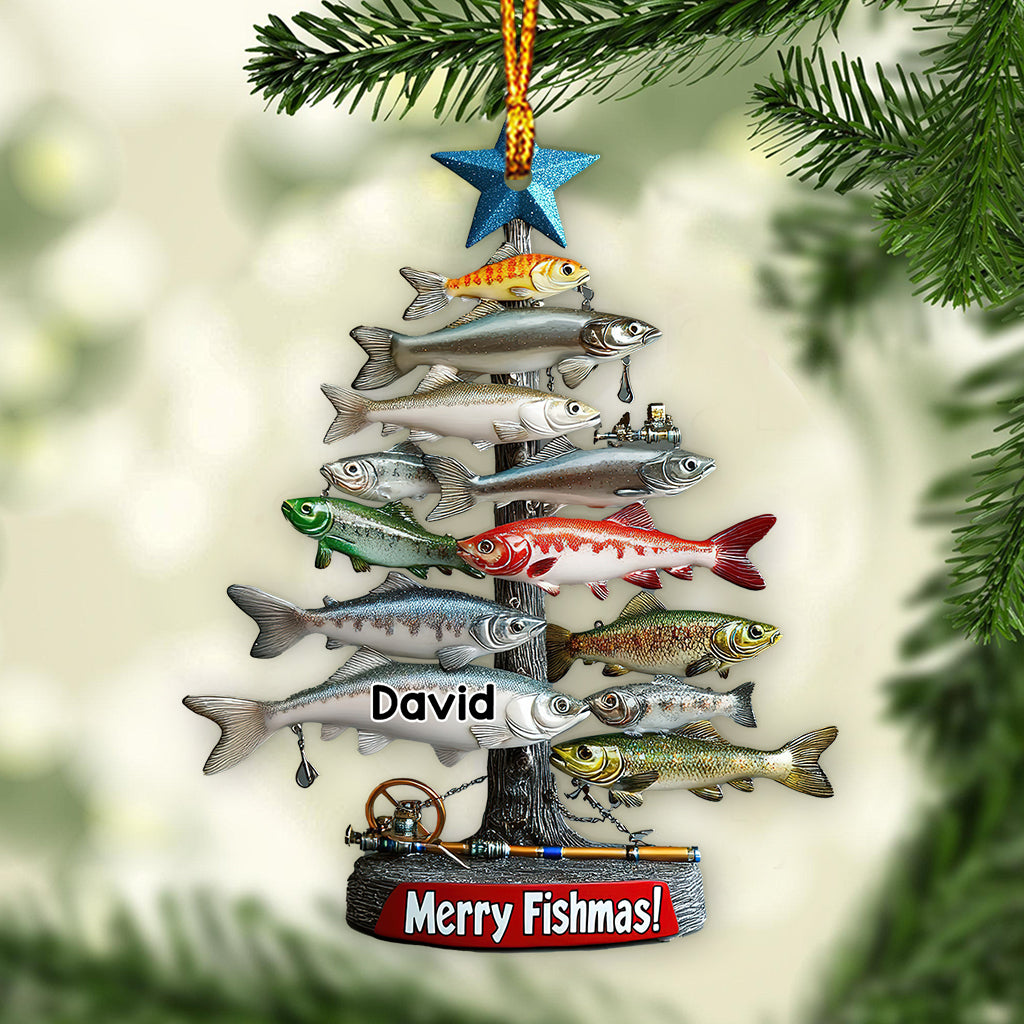 Merry Fishmas - Personalized Fishing Ornament