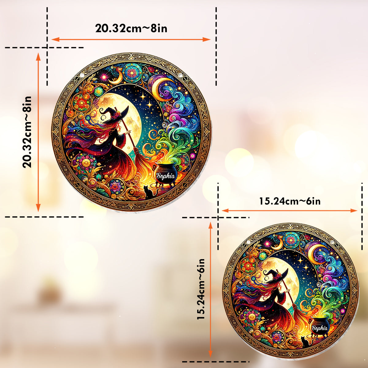 Beautiful Witch - Personalized Witch Window Hanging Suncatcher Ornament