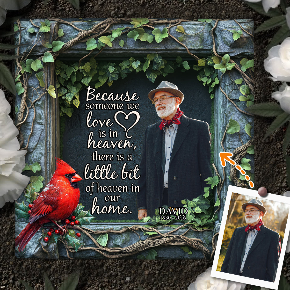 You Left Me Beautiful Memories - Personalized Memorial Square Shaped Stone