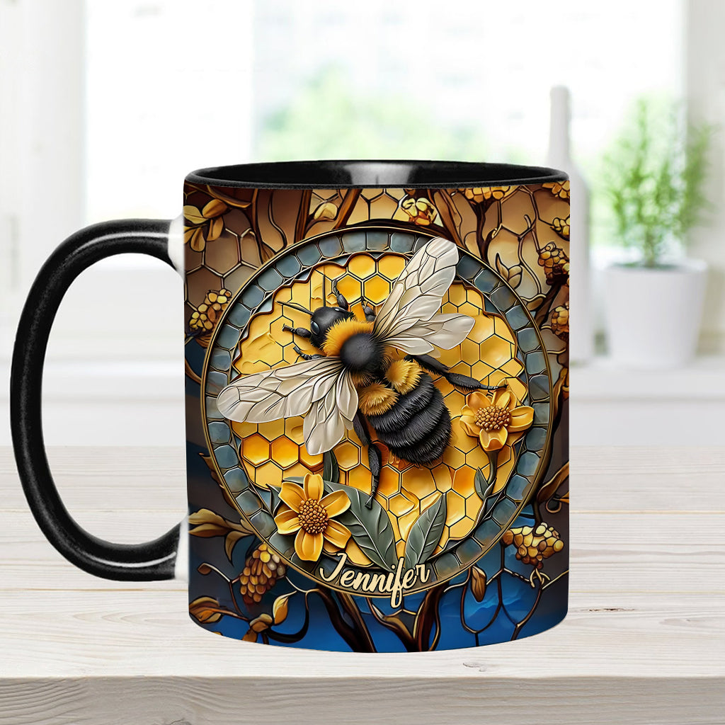 Honeycomb - Personalized Bee Accent Mug
