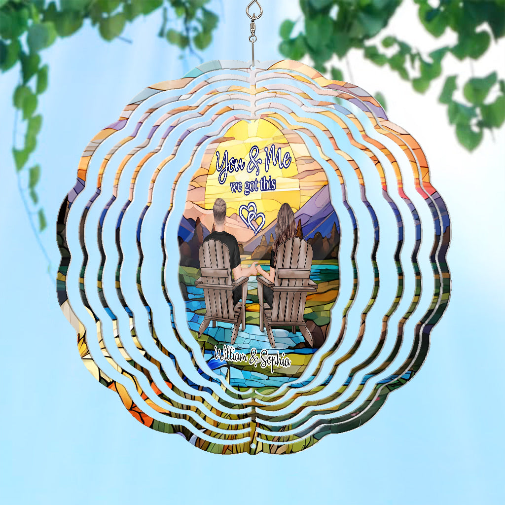 You And Me We Got This - Personalized Couple Wind Spinner