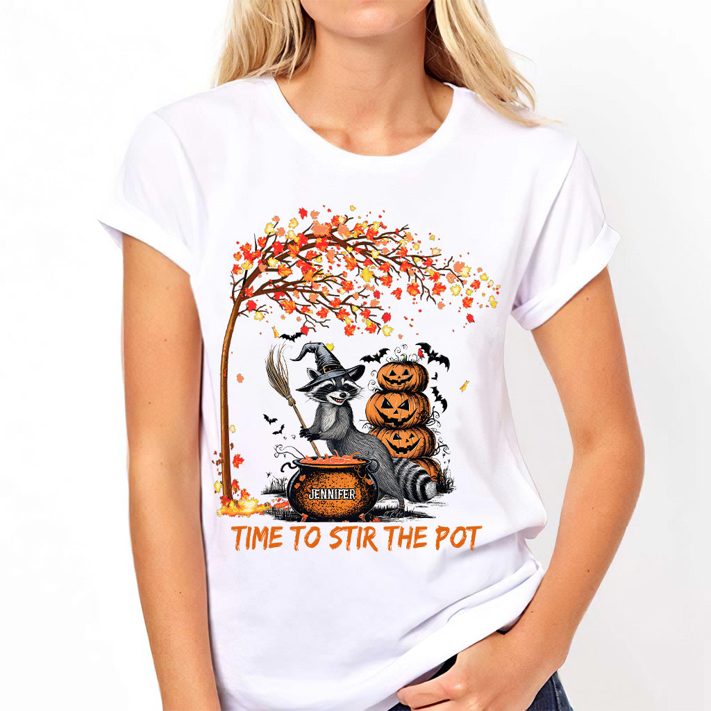 Time To Stir Witch Brew - Personalized Raccoon T-shirt And Hoodie