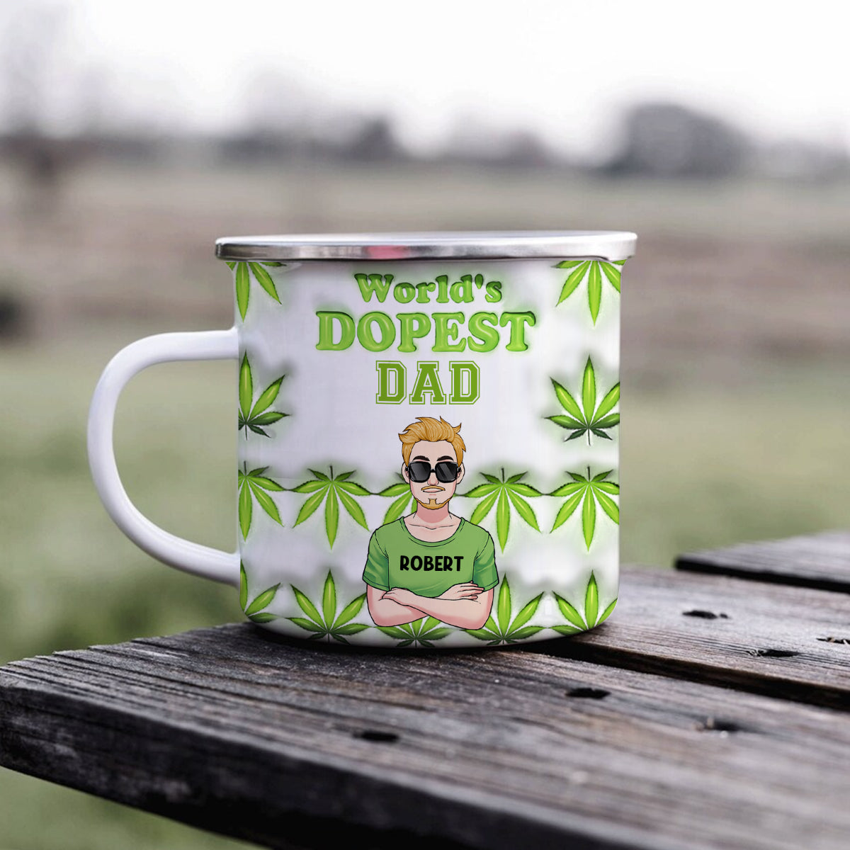 Dopest Dad Ever - Personalized Father Enamel Mug