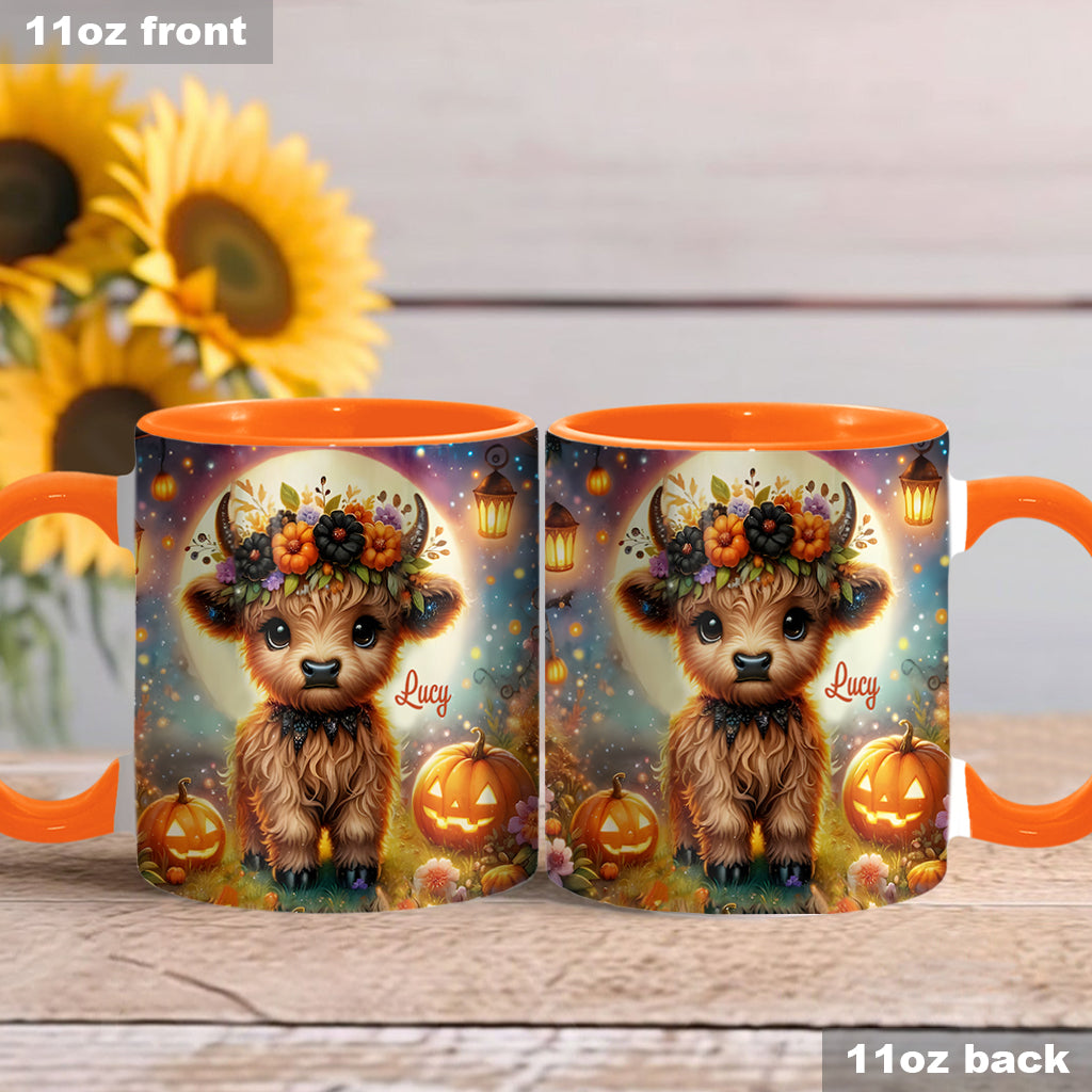 Halloween Highland Cow - Personalized Accent Mug