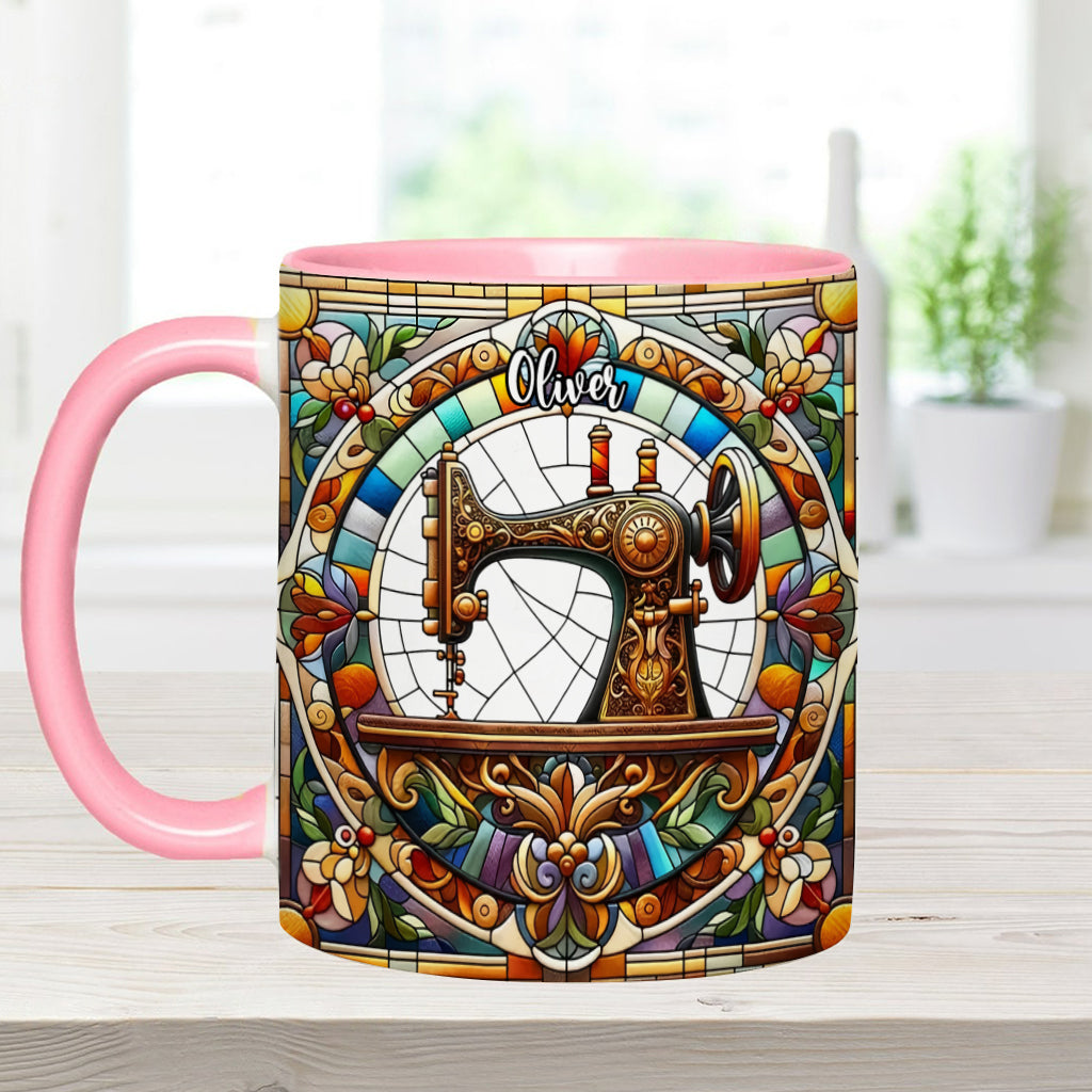 Colorful Sewing Machine - Personalized Sewing Accent Mug