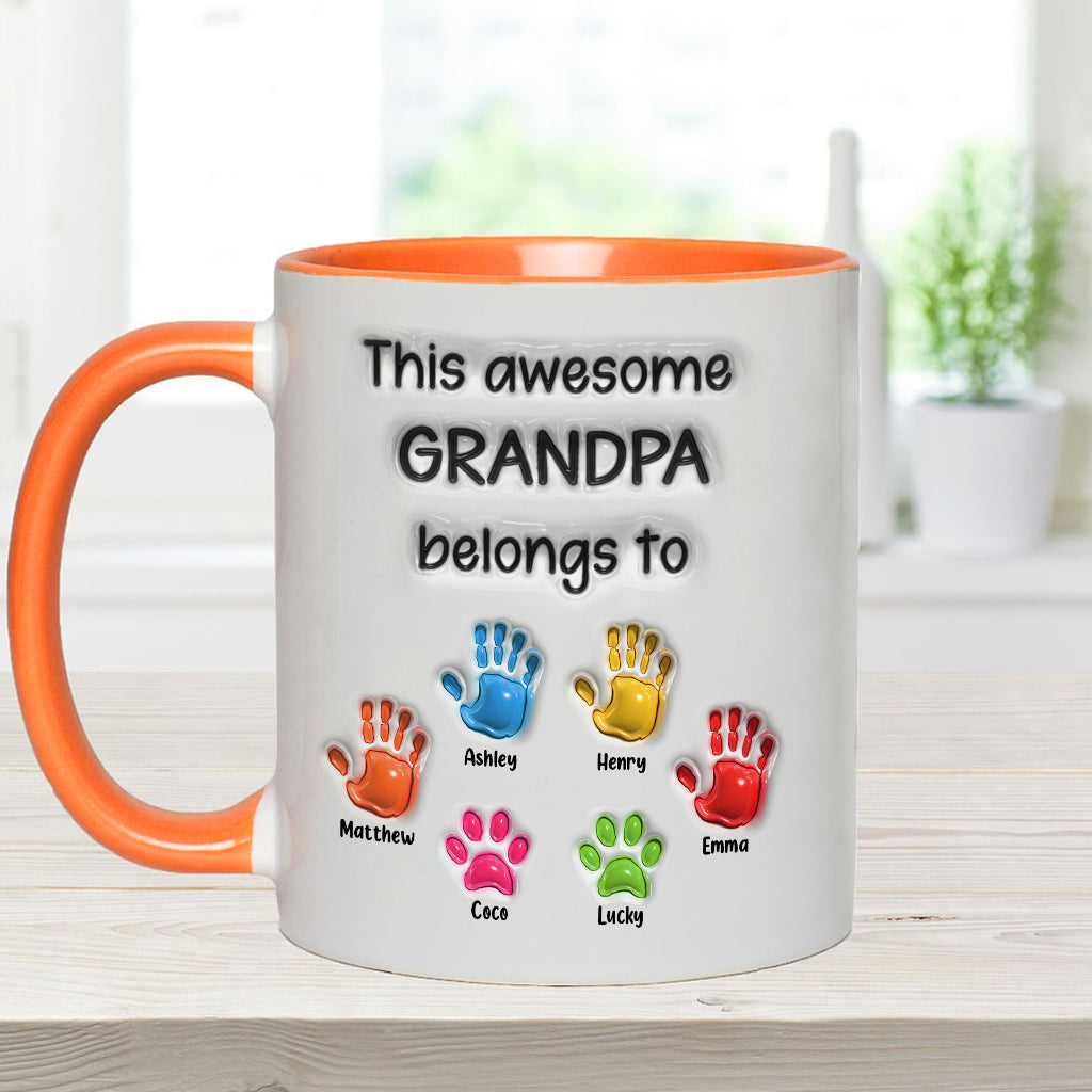 This Daddy Belongs to - Personalized Father Accent Mug