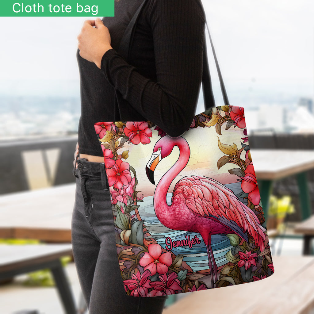 Love Flamingos - Personalized Flamingo Tote Bag