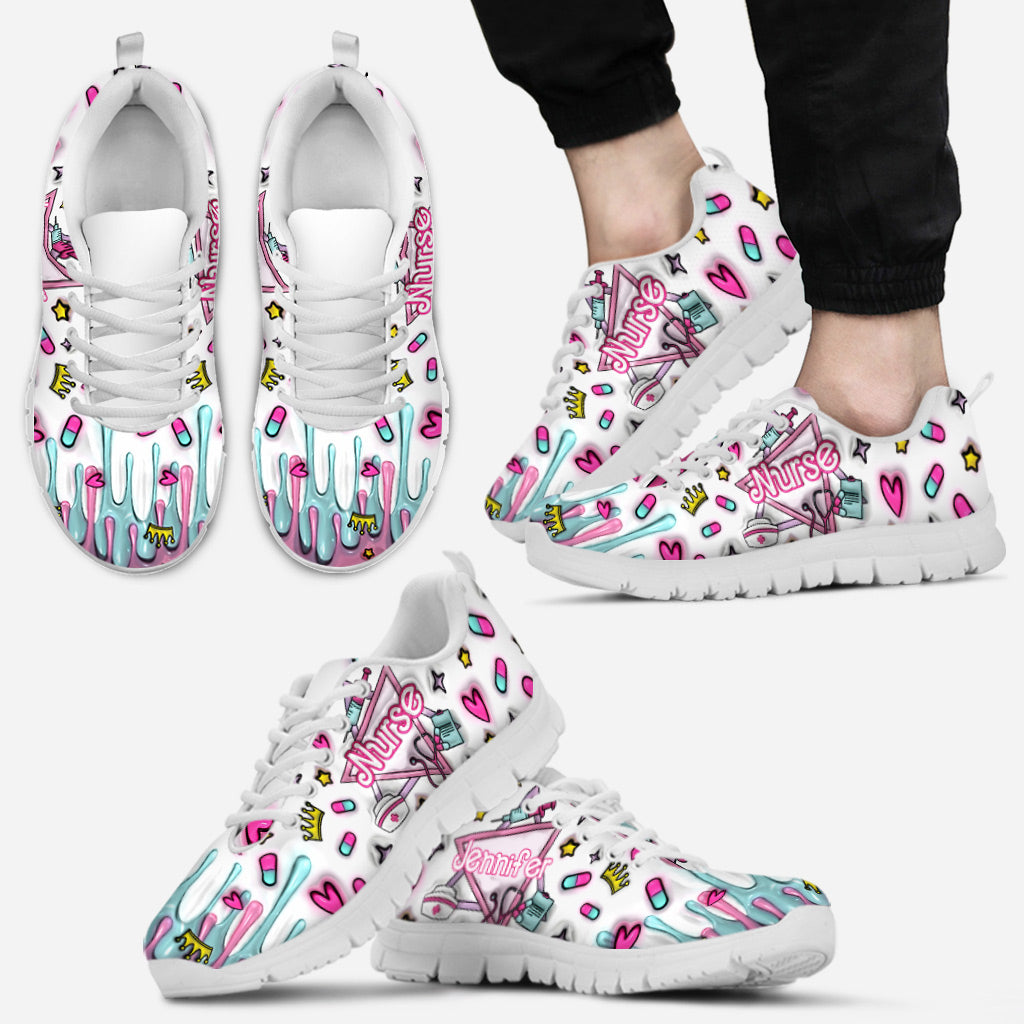 Nurse Life Pink Doll Inflated - Personalized Nurse Sneakers