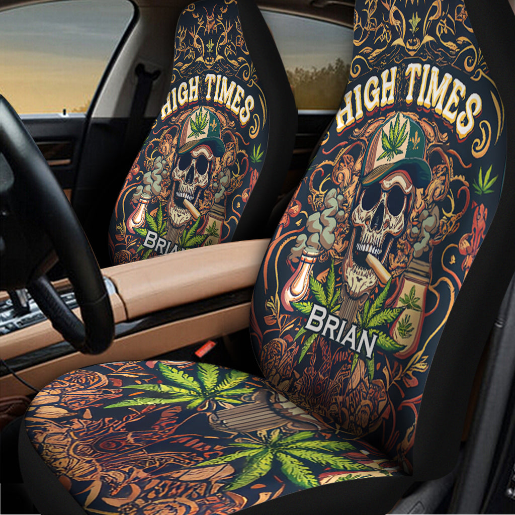 High Times Skull 420 - Personalized Weed Seat Covers