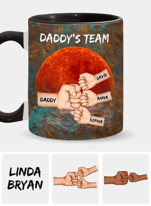 Daddy's Team - Personalized Father Accent Mug