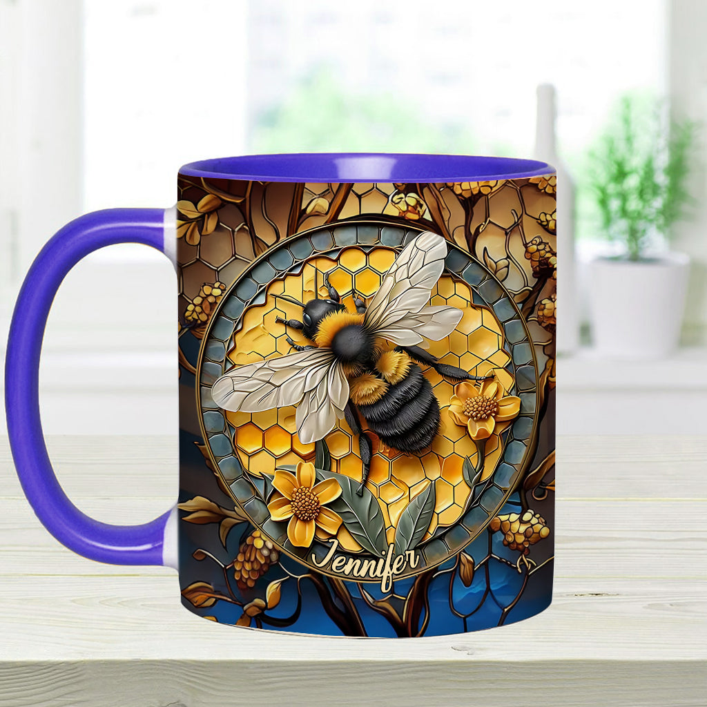 Honeycomb - Personalized Bee Accent Mug