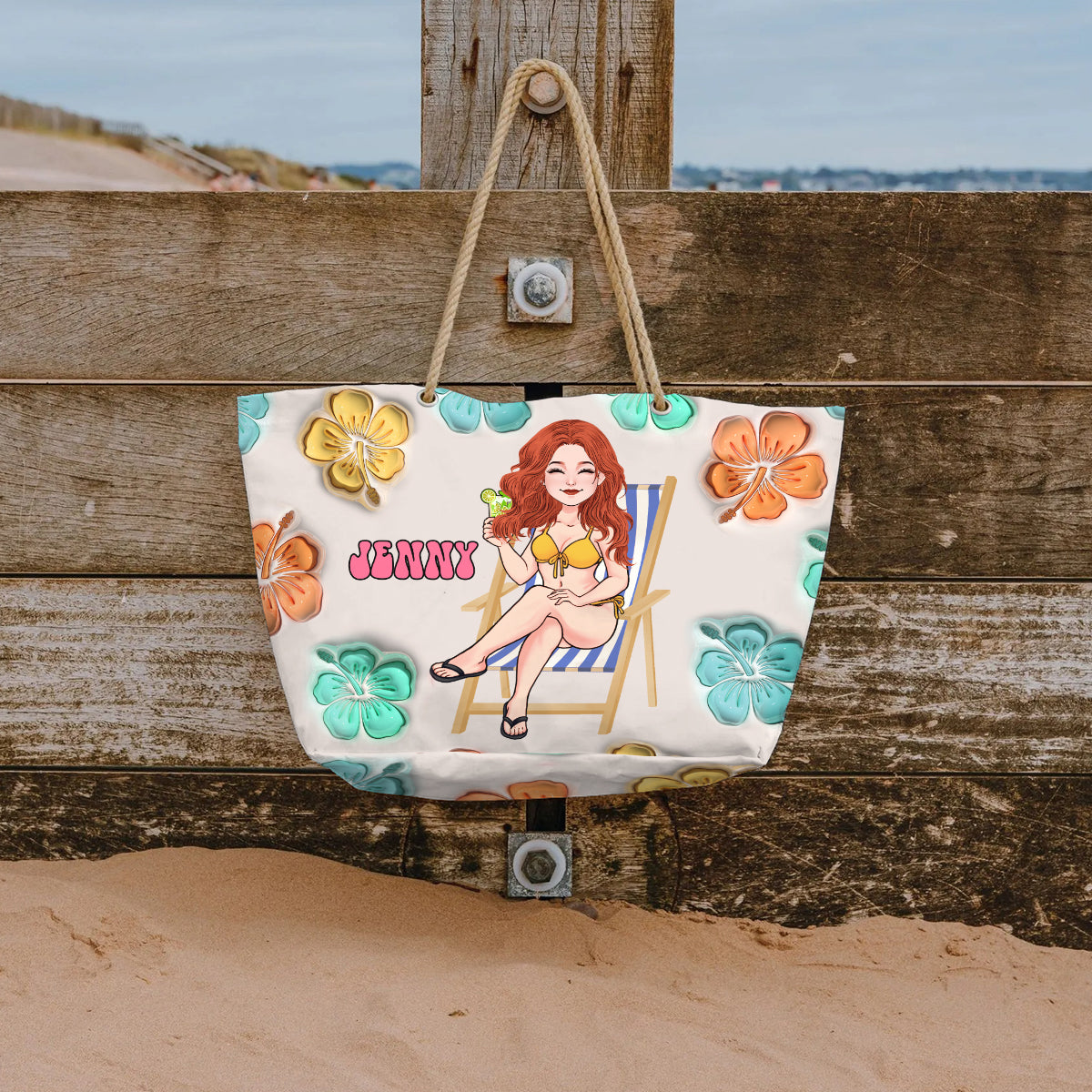 Summer Vibes - Personalized Sea Lover Beach Bag