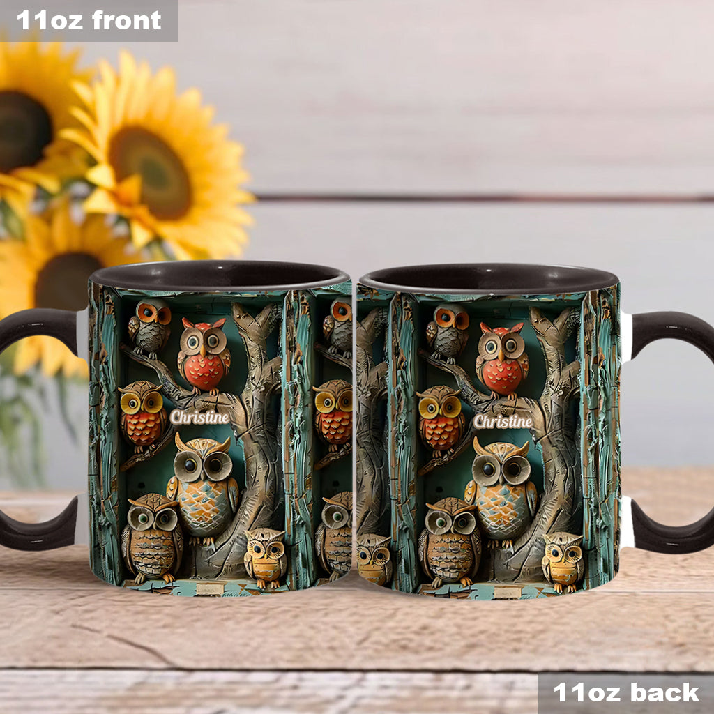 Just A Girl Who Loves Owls - Personalized Owl Accent Mug