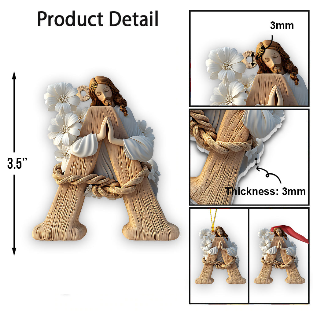 Holly Letter Ornament - Personalized Christian Ornament