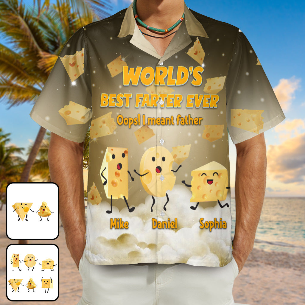 World's Best Farter Funny Cheese - Personalized Father Hawaiian Shirt