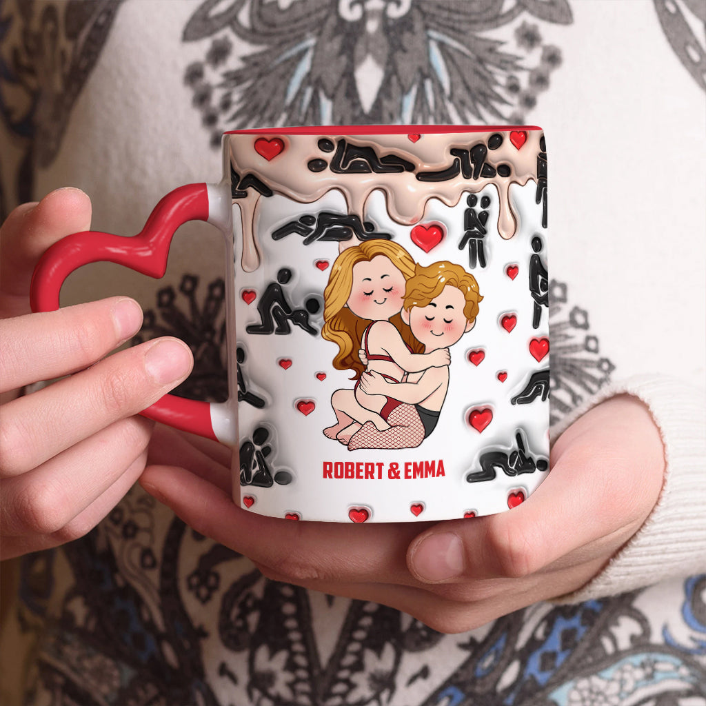 My Favorite Thing To Do Is You - Personalized Couple Heart Handle Mug
