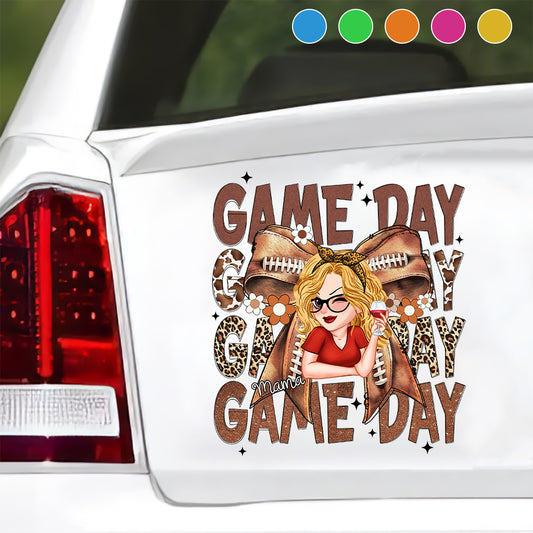 Game Day Football Mama - Personalized Football Decal Die Cut