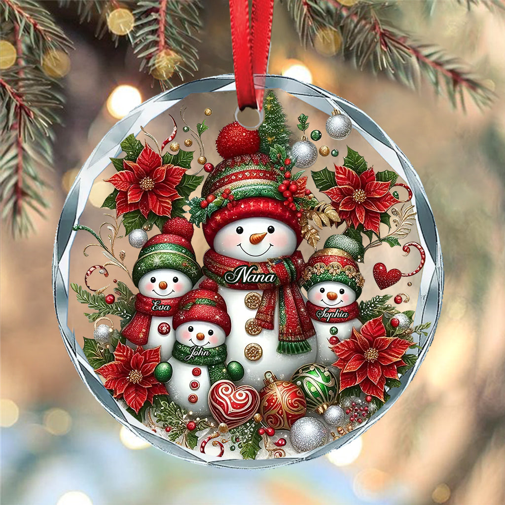 Blessed To Be Called Nana Grandma Gigi - Personalized Grandma Round Shaped Glass Ornament